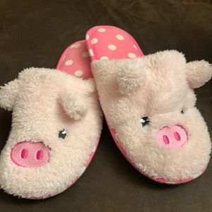 Pink pig slippers
